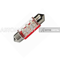 Лампа SV003 T11 6LED.1шт,красный A80596S***