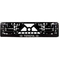 Рамка номерного знака "Тойота" черная тиснение RG051