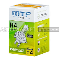 Лампа галогенная MTF light H4 12V 60/55W LONG LIFE