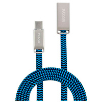 Кабель-переходник WIIIX USB-Type-C синий шелк CB955-2А-UTC-SK-12BU 120 см разъем цинк