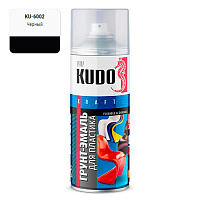 KUDO KU-6002 Грунт-Эмаль д/пластика RAL9005 черная 520мл./23752
