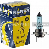 Лампа H7 12V-55W Narva Range Power Blue + (1 шт.) картон 48638 RPB