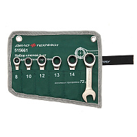 Набор ключей комбинированных трещеточных 6 штук (8 х 17 мм) коротких ДелоТехники 515661