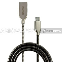 Кабель-переходник WIIIX USB-микроUSB черный цинк CB850-UMU-Z-10B 1м