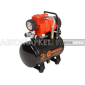 Компрессор АГРЕССОР метал.,ресивер 3л.,12V.180W. AGR-3LT