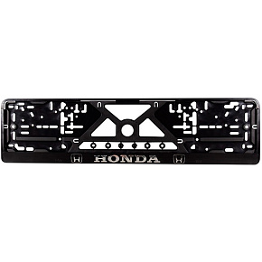 Рамка номерного знака "Хонда" черная, тиснение RG061