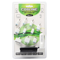 Зарядное устр-во Carline 12B/24B 2*USB 1А/2,1А  разъемы 10 в 1 бел. запаян.блистер CH101W