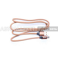 Кабель-переходник WIIIX USB-микроUSB коричневый эко-кожа CB810-2A-UMU-LR-10BN 1м