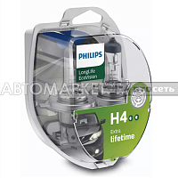 Лампа  H4 12V 60/55W P43t  Philips LongLife EcoVision 12342LLECOS2 2шт.