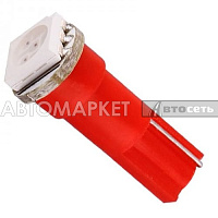 *Лампа светодиод.T007 T5 1*5050 SMD 1шт, красный, A80574S***