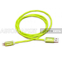 Кабель-переходник WIIIX USB-Lighthing светящийся зеленый (CBL710-U8-10G) 1м