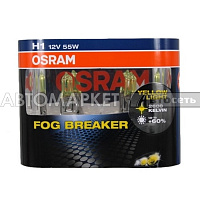 Лампа H1 12V-55W Osram P14.5S  10*2 RU (2шт.) 62150FBR-DuoBox