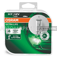 Лампа H7 12V 55W PX26d ULTRA LIFE 4 года гарантии Osram 64210ULT-HCB