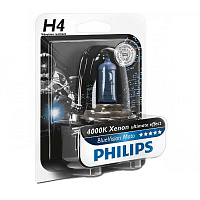 Лампа Н4 12V 60/55W P43t-38 Philips Blue Vision Ultra 12342BVUBW