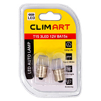 Лампа светодиодная Clim Art T15 3LED 12V BA15s (R10W)/к-т 2 шт. CLA00501