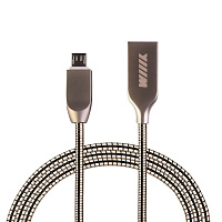 Кабель-переходник WIIIX USB-микроUSB серебряный цинк CB850-UMU-Z-10S 1м