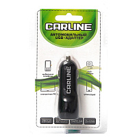 Адаптер Carline 12B/24B 2*USB 1А/2,1А черный запаян.блистер**