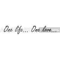 Наклейка "One life...one love..." черный 6*30см