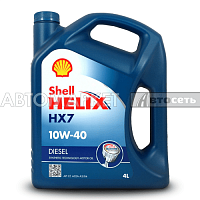 Масло моторное Shell Helix Diesel HX7 10W40 4л п/синт.