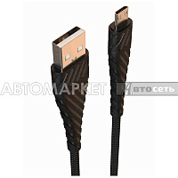 Кабель-переходник WIIIX USB-микроUSB черный (CB300-UMU-2A-10B) 1м