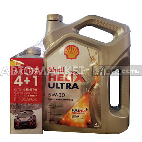 Масло моторное Shell Helix Ultra 5W30 4л+1л синт.