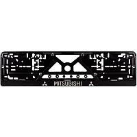 Рамка номерного знака "Митсубиси" черная, тиснение RG055