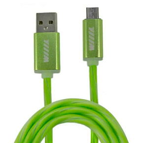 Кабель-переходник WIIIX USB-Type-C светящийся зеленый CBL710-UTC-10G 1м