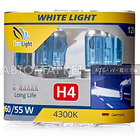 *Лампа H4 12V-60/55W (Clearlight) P43T WhiteLight 2шт.***