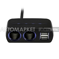 Разветвитель SL-221 Neoline на 2 розетки 2USB с кабелем