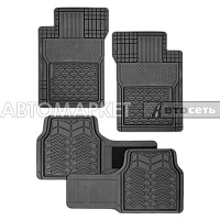 Коврики автомобильные "AUTOPROFI" черный с регулируемой перемычкой, 2 передних: 69x48, 69x45, 2 задних: 80x37.6,FIX520BK