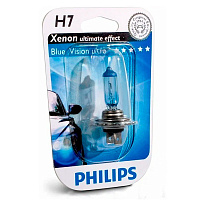 Лампа 12V H7 55W PX26d Philips Blue Vision Ultra 12972BVUB1 блистер***