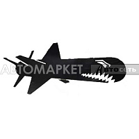 Наклейка "SharkRocket" черный 9.5*23см
