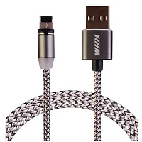Кабель-переходник магнитный WIIIX USB-Lighthing серебряный CBM980-U8-10S 1м