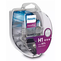 Лампа H1 12V 55W+60% Phillips VisionPlus 12258VPS2 2шт