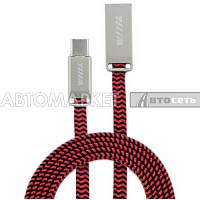 Кабель-переходник WIIIX USB-микроUSB красный шелк CB955-2А-UMU-SK-12R 120 см разъем цинк