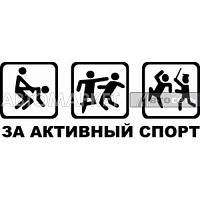 Наклейка "За активный спорт" черн.12*29см.