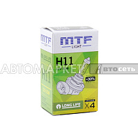 Лампа галогенная MTF light H11 12V 55W LONG LIFE