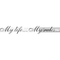 Наклейка "My life...my rules" наруж.черный 12*70