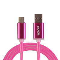 Кабель-переходник WIIIX USB-USB Type-C светящийся розовый CBL710-UTC-10PK 1м