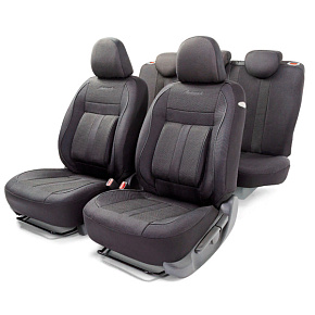 Чехлы CUSHION COMFORT 15 пр. эко-хлопок черный 3D-крой AUTOPROFI CUS-1505BK/BK